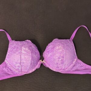 Victoria's Secret Shimmering Purple Lace Bra
